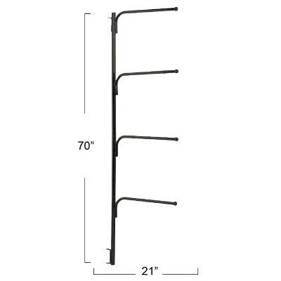 Matte Black Steel Hinge-It Clutterbuster Towel Bar