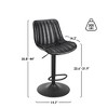 MAYEERTY Dark Brown Swivel Adjustable Bar Stools Set of 2, Industrial PU Leather with Back Support for Kitchen Island - 4 of 4