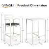 VINGLI 3-Piece Outdoor Bar Set, Aluminum Bar Height Table & 2 Chairs with Cushions, Counter Height Patio Furniture for Backyard, Poolside, Garden - 3 of 4
