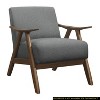 CAVINAS Polyester Accent Chair with Walnut Finish Wood Cushion Backrest,Upholstered Living Room Chairs,Reading Chairs for Living Room - 3 of 4