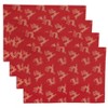 Saro Lifestyle Reindeer Placemat, 13"x19" Oblong, Red (Set of 4) - 3 of 4