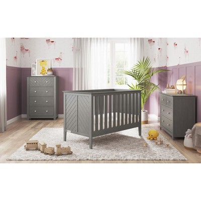 Child Craft Atwood Euro 3-Piece Nursery Set with 3-in-1 Convertible Crib, Dresser, and Chest