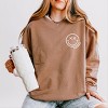 Simply Sage Market S.W.Smiley Embroidered Simple Wink Bold Lightweight Garment Dyed Sweatshirt - 3 of 4