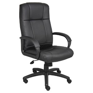 Caressoft Executive High Back Chair Black - Boss Office Products: Pneumatic Lift, Lumbar Support, 5 Casters - 1 of 4