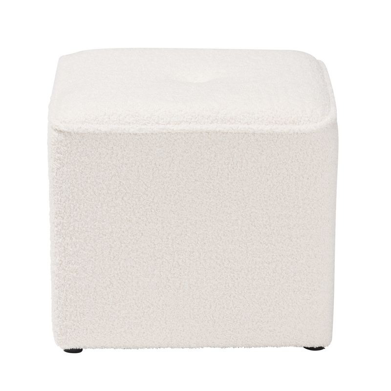 Baxton Studio Isaiah Modern and Contemporary Ivory Boucle Upholstered Ottoman, 3 of 7