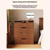 Gulches Walnut 3-in-1 Vanity Desk with Flip Top Mirror Compact Makeup Vanity Set with Glass Desktop and 3 Drawers for Bedroom - 3 of 4