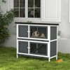 Akoasm Wooden Bunny Rabbit Crate & Cage With Removable Tray£¬Anti-Water Roof & Ramp For Indoor And Outdoor-Gray - 4 of 4