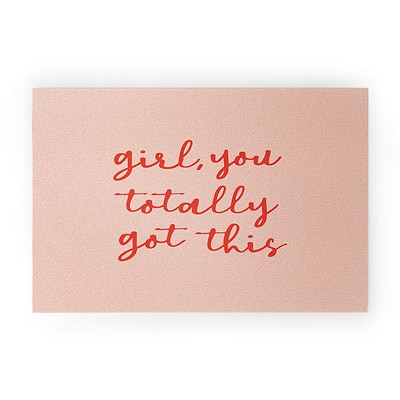 socoart Girl you totally got this 30" x 20" Welcome Mat - Society6