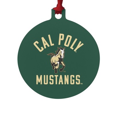 Cal Poly Mustangs Logo Aluminum Holiday Christmas Tree Ornament