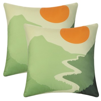 Unique Bargains Leaf-printed Soft Throw Home Decor Living Room Bedroom  Pillow Covers 2 Pcs Small Green Leaves 20 X 20 : Target