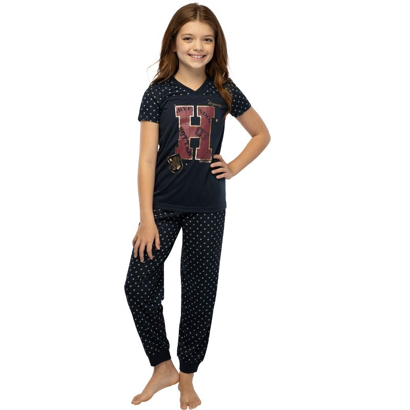 Harry Potter Girls' H Is For Harry Gryffindor Shirt And Pants Pajama Set Black, 1 of 7