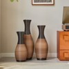 Aukfa Set of 3 Decorative Brown Floor Vases – Large Artificial Rattan Vases for Home Décor, Living Room, or Hallway Display - 3 of 4