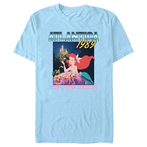 Men's The Little Mermaid Ariel Atlantica 1989 T-shirt - Light Blue - 3x  Large : Target