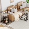 C Shaped End Table with Charging Station, Flip Top Side Table, Narrow Side Table with 3 Tier Storage Shelf, for Living Room & Bedroom - 4 of 4