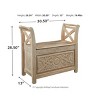 Fossil Ridge Accent Bench Whitewash - Signature Design by Ashley: Modern Storage Ottoman, Entryway Furniture - 4 of 4