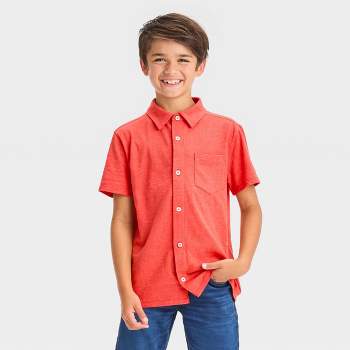 Boys' Short Sleeve Jersey Button-Down Shirt - Cat & Jack™