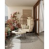 Indoor& Outdoor Oversized Wicker Egg Chair with Ottoman, Waterproof UV Resistant Patio Lounge Chair with Beige Cushions - 3 of 4