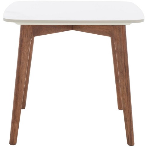 Karina Square End Table - White Ceramic Faux Marble/Walnut - Safavieh - image 1 of 4