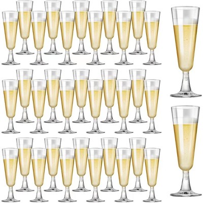 Attop Plastic Champagne Flutes 40 Pack Disposable Champagne Glasses 5 Oz Clear Plastic Mimosa Glasses Wedding Cocktail Cups