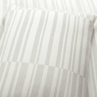 Sawyer Modern Gray and White Striped Full/Queen Duvet Cover Set