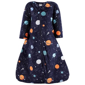 Hudson Baby Long Sleeve Plush Faux Fur Sleeping Bag, Wearable Blanket, Space - 1 of 2