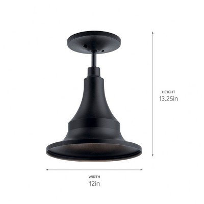 Hampshire Black Glass 1-Light Outdoor Pendant