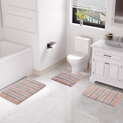Home Weavers Glamour Collection 100% Polyester Microfiber Bathroom Rug, Non Slip Bath Mat Water Absorbent Soft Microfiber Shaggy Mat Machine Washable