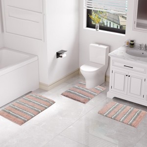 Home Weavers Glamour Collection 100% Polyester Microfiber Bathroom Rug, Non Slip Bath Mat Water Absorbent Soft Microfiber Shaggy Mat Machine Washable - 1 of 4