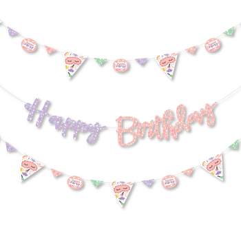 Big Dot of Happiness Pajama Slumber Party - Girls Sleepover Birthday Party Letter Banner Decoration - 36 Banner Cutouts