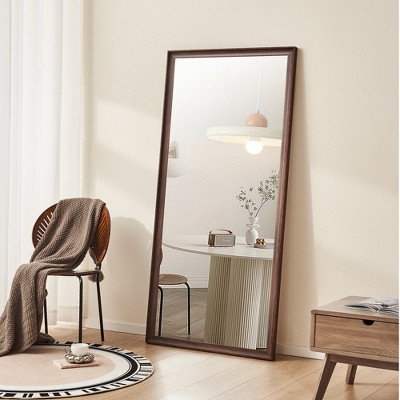 LOVMOR Modern Full Length Mirror, Full Body Mirror, Free Standing or Leaning or Wall-Mounted Mirror for Living Room, Bedroom