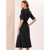 Allegra K Women's Business Casual Sheath Short Sleeve Party Cocktail Dress - 3 of 4