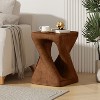 VYNXARIA Twist Shape Side Table, Wood-like texture, antique brown Color - 2 of 4