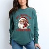 Simply Sage Market Women's Just Waiting For Christmas Santa Long Sleeve Garment Dyed Tee - 2 of 4