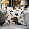 Paaaawaters Wild Dinosaurs Throw Pillow Covers - Fauna Dinosaur Pillow Case Tyrannosaurus Brachiosaurus Dino Pillowcase 18"x18" - 3 of 4
