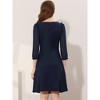 Allegra K Women's Square Neck Ruffle Trim Sheer 3/4 Sleeve Chiffon Mini Dress - 4 of 4