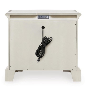 Antique White Traditional 3-Drawer Nightstand with Power Outlet