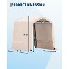 6x6FT Carport with 2 Roll-Up Doors & Vents, 240G Heavy-Duty Waterproof PE Tarp, UV-Resistant Storage Sheds for Motorcycle, Firewood & Tools - 2 of 4