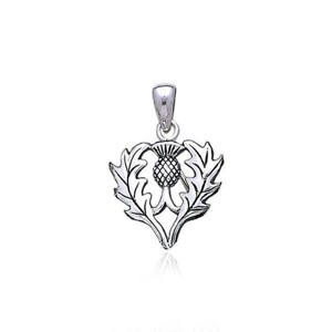 Slickblue Women's Scottish Thistle Pendant – Sterling Silver Necklace with 18" Chain, Celtic Jewelry - 1 of 3