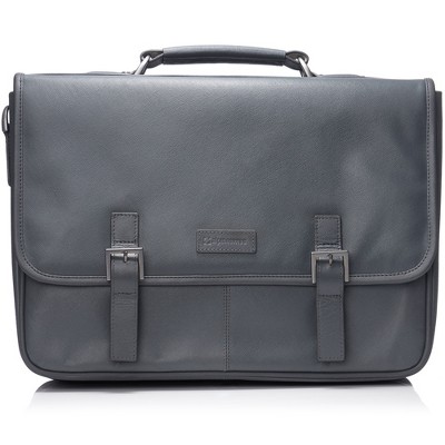 Alpine Swiss Genuine Leather 15.6” Laptop Briefcase Flap Over Messenger ...