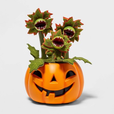 Animated Faux Halloween Pumpkin with Creepy Plants and Dancing and Singing Vines - Hyde & EEK! Boutique™