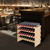 VEVOR 48 Bottle Stackable Modular Wine Rack, 6-Tier Solid Bamboo Wood Storage Racks, Floor Freestanding Wines Holder Display Shelf, Natural Color - 2 of 4
