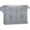 NicBex Kitchen Island Cart Morden Kitchen Carts with Storage, 4 Cabinets Doors, 2 Drawers and Stainless Steel Top for Dining Rooms, Brown - 3 of 4