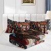 Western Cowboy Comforter Set Queen Size – 3Pcs Bull Riding Quilt with American Flag Print, Rustic Country Bedding for Boys Teens Men Room Decor - 4 of 4