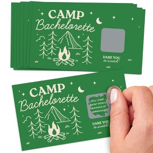 Big Dot of Happiness Camp Bachelorette Dare Cards, Cabin Glamping Bachelorette Party Game Scratch Off Dare Cards - 22 Count - 1 of 4