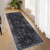 Washable Vintage Rug Non Slip Low Pile Rug Soft Throw Floor Cover Floral Foldable Indoor Carpet for Living Room Bedroom Playroom Nursery - 3 of 4