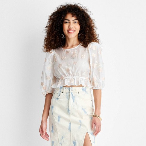lace flutter sleeve top