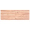 vidaXL Wall Shelf Light Brown 55.1 in.x19.7 in.x(0.8 in.-2.4 in.) Treated Solid Wood Oak - 4 of 4