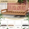 Modern Twin Size Porch Swing Bed with Frame and 16.4ft Ropes, Acacia Wood Hanging Daybed for Patio, Garden or Backyard-Maison Boucle - 3 of 4