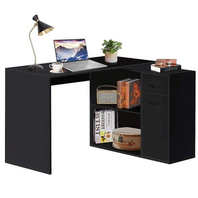 Hoffree Modern Design L-Shaped 68" Rotating Computer Desk with Storage For Writing Study