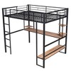 CAVINAS Full Size Loft Bed with Desk Modern Metal Bed Frame with Storage Shelves and Ladder for Bedroom - 2 of 4